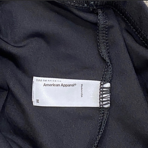 American Apparel Black Shiny High Waist Tights Size M - Picture 6 of 6